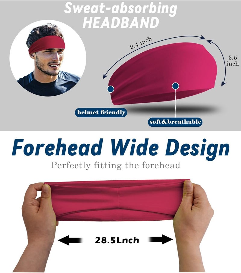 Supeniu Headband for Men & Women, Sweat Wicking Sports Sweatband Headbands, Workout Running Training Yoga Basketball Hairband - Image 4